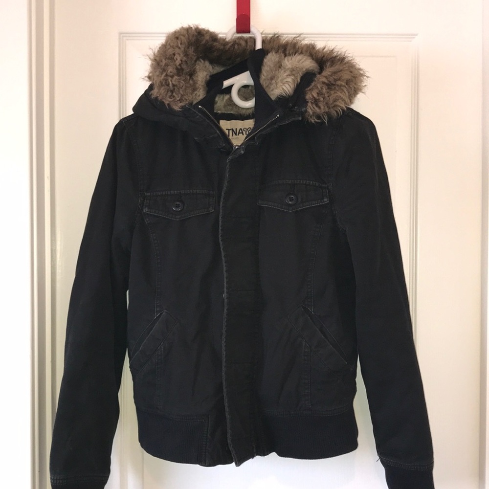 TNA Faux Fur Hooded Jacket